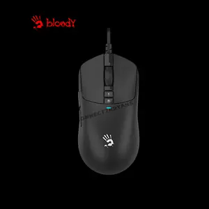 Bloody W72 Ultra Lightweight Gaming Mouse Black, 20000 CPI Alpha 20K Gaming Engine, 2000Hz Report Rate, 62g Ultra-Lightweight Design, RapidSnap Rebound Technology, Wired USB Gaming Mouse