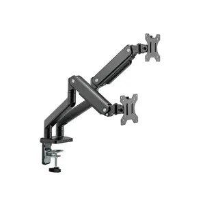 MXG BMA-24U Dual Monitor Arm Mount, Dual Display Support, Aluminum Spring-Assisted Design, Integrated USB 3.0 Cable Management, Matte Black Ergonomic Desk Mount