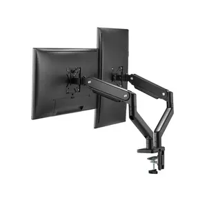 MXG BMA-24U Dual Monitor Arm Mount, Dual Display Support, Aluminum Spring-Assisted Design, Integrated USB 3.0 Cable Management, Matte Black Ergonomic Desk Mount