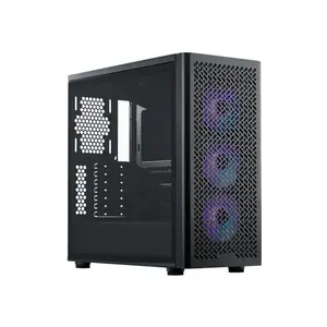 Cooler Master Elite 502 Black ARGB Mid Tower ATX PC Case, Tempered Glass Side Panel, ARGB Lighting Design, High-Airflow Gaming Chassis