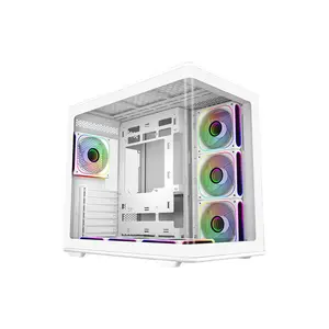 Cooler Master Elite 600 White ARGB Mid Tower ATX PC Case, Tempered Glass Side Panel, ARGB Lighting Design, High-Airflow Gaming Chassis