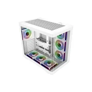 Cooler Master Elite 600 White ARGB Mid Tower ATX PC Case, Tempered Glass Side Panel, ARGB Lighting Design, High-Airflow Gaming Chassis
