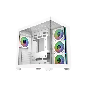 Cooler Master Elite 681 White ARGB Mid Tower ATX PC Case, Tempered Glass High-Airflow Design, ARGB Lighting Integration, Premium Gaming PC Chassis