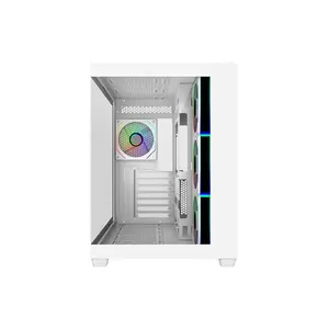 Cooler Master Elite 681 White ARGB Mid Tower ATX PC Case, Tempered Glass High-Airflow Design, ARGB Lighting Integration, Premium Gaming PC Chassis