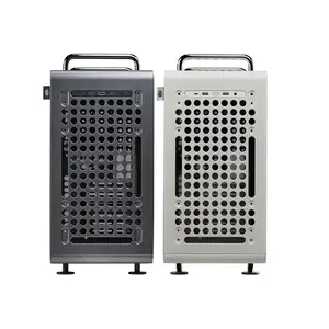 Cooler Master Qube 540 Stardust Iron ATX PC Case, Panoramic Tempered Glass Gaming Chassis, Full-View Showcase Design, Premium Gaming and Performance PC Case