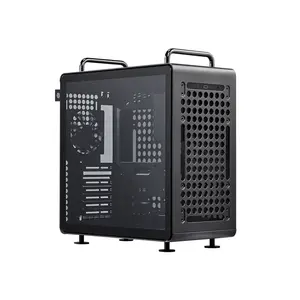 Cooler Master Qube 540 Stardust Iron ATX PC Case, Panoramic Tempered Glass Gaming Chassis, Full-View Showcase Design, Premium Gaming and Performance PC Case