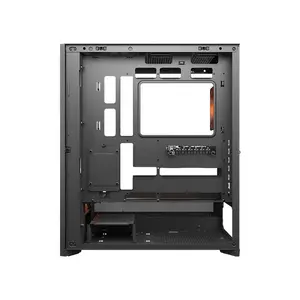 COUGAR Airface 180 Compact ATX Mid-Tower Gaming Case Black Edition, High-Airflow Mesh Front Panel, Tempered Glass Side Panel, Premium Gaming and Performance PC Chassis