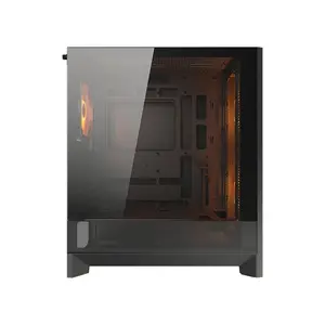 COUGAR Airface 180 Compact ATX Mid-Tower Gaming Case Black Edition, High-Airflow Mesh Front Panel, Tempered Glass Side Panel, Premium Gaming and Performance PC Chassis