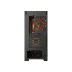 COUGAR Airface 180 Compact ATX Mid-Tower Gaming Case Black Edition, High-Airflow Mesh Front Panel, Tempered Glass Side Panel, Premium Gaming and Performance PC Chassis