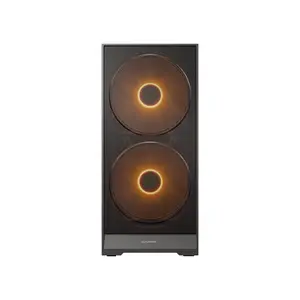 COUGAR Airface 180 Compact ATX Mid-Tower Gaming Case Black Edition, High-Airflow Mesh Front Panel, Tempered Glass Side Panel, Premium Gaming and Performance PC Chassis