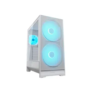 COUGAR Airface 180 Compact ATX Mid-Tower Gaming Case White Edition, High-Airflow Mesh Front Panel, Tempered Glass Side Panel, Premium Gaming PC Chassis