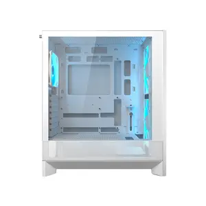 COUGAR Airface 180 Compact ATX Mid-Tower Gaming Case White Edition, High-Airflow Mesh Front Panel, Tempered Glass Side Panel, Premium Gaming PC Chassis