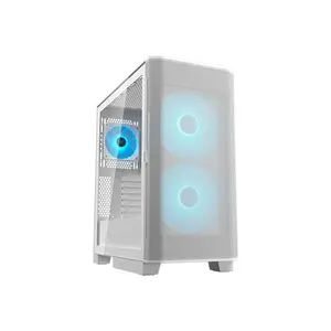 COUGAR Airface FLO RGB Mid-Tower Gaming Case White Edition, High-Airflow RGB Design, Tempered Glass Side Panel, Premium Gaming and Performance PC Chassis