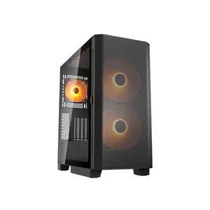 COUGAR Airface FLO RGB Mid-Tower Gaming Case Black Edition, High-Airflow RGB Design, Tempered Glass Side Panel, Premium Gaming and Performance PC Chassis