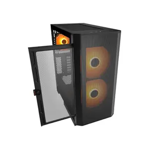 COUGAR Airface FLO RGB Mid-Tower Gaming Case Black Edition, High-Airflow RGB Design, Tempered Glass Side Panel, Premium Gaming and Performance PC Chassis