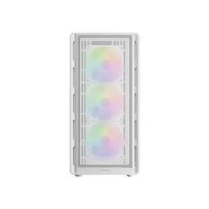 COUGAR Airface Pure RGB Compact ATX Mid-Tower Gaming Case, White Edition, High Airflow Tempered Glass Chassis with RGB Fans