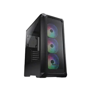 COUGAR Archon 2 Mesh RGB Mid-Tower Gaming Case Black Edition, High-Airflow Mesh Front Design, Tempered Glass Side Panel, RGB Fan Equipped Gaming Chassis