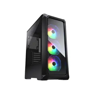 COUGAR Archon 2 RGB Mid-Tower Gaming Case Black Edition, Tempered Glass Side Panel, High-Airflow Design, RGB Fan Equipped Gaming Chassis