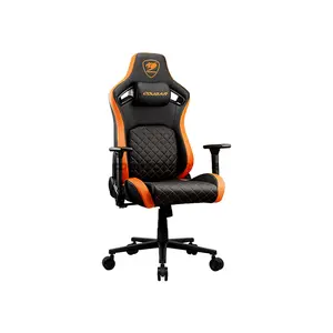 COUGAR DEFENSOR Ergonomic Gaming Chair with Hyper-Dura Leatherette, PushBack Advanced Lumbar Support, 4D Folding Armrests, Magnetic Memory Foam Neck Pillow, 155° Reclining Backrest & Class 4 Gas Lift