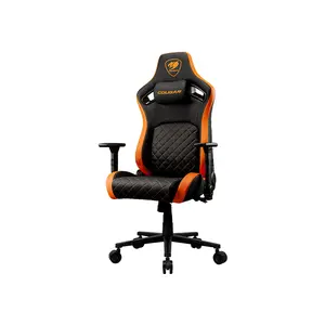 COUGAR DEFENSOR Ergonomic Gaming Chair with Hyper-Dura Leatherette, PushBack Advanced Lumbar Support, 4D Folding Armrests, Magnetic Memory Foam Neck Pillow, 155° Reclining Backrest & Class 4 Gas Lift
