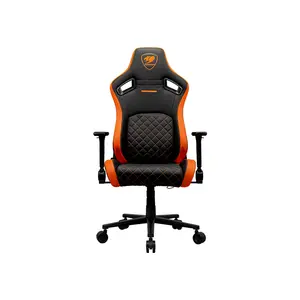 COUGAR DEFENSOR Ergonomic Gaming Chair with Hyper-Dura Leatherette, PushBack Advanced Lumbar Support, 4D Folding Armrests, Magnetic Memory Foam Neck Pillow, 155° Reclining Backrest & Class 4 Gas Lift