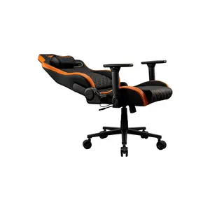 COUGAR DEFENSOR Ergonomic Gaming Chair with Hyper-Dura Leatherette, PushBack Advanced Lumbar Support, 4D Folding Armrests, Magnetic Memory Foam Neck Pillow, 155° Reclining Backrest & Class 4 Gas Lift