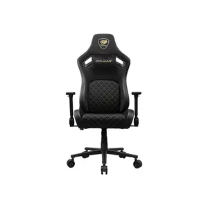 COUGAR DEFENSOR F Black Gold Gaming Chair, 4D Folding Armrests, Ergonomic Racing Style Design, Premium Comfort Gaming and Office Chair