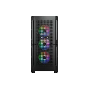 COUGAR Duoface Pro RGB Black Mid Tower PC Case with Dual Interchangeable Front Panels, 4×120mm ARGB Fans, Tempered Glass Side Panel, USB Type-C Gen 2, E-ATX Support, 390mm GPU Clearance