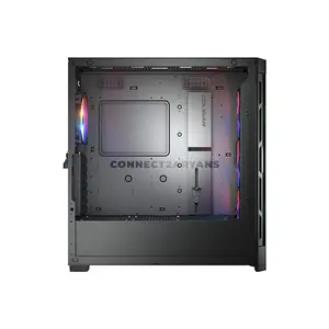 COUGAR Duoface Pro RGB Black Mid Tower PC Case with Dual Interchangeable Front Panels, 4×120mm ARGB Fans, Tempered Glass Side Panel, USB Type-C Gen 2, E-ATX Support, 390mm GPU Clearance