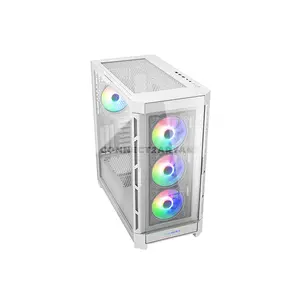COUGAR Duoface Pro RGB White Mid Tower PC Case with Dual Interchangeable Front Panels, 4×120mm ARGB Fans, Tempered Glass Side Panel, USB Type-C Gen 2, E-ATX Support, 390mm GPU Clearance