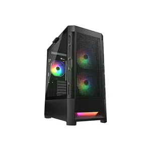 COUGAR Duoface RGB Mid-Tower Gaming Case Black Edition, Dual Front Panel Design, High-Airflow Tempered Glass Chassis, RGB Gaming PC Case
