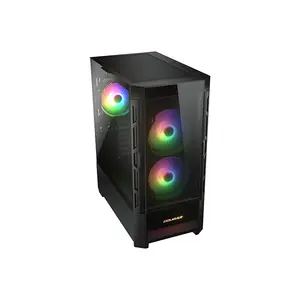 COUGAR Duoface RGB Mid-Tower Gaming Case Black Edition, Dual Front Panel Design, High-Airflow Tempered Glass Chassis, RGB Gaming PC Case