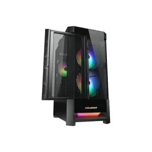 COUGAR Duoface RGB Mid-Tower Gaming Case Black Edition, Dual Front Panel Design, High-Airflow Tempered Glass Chassis, RGB Gaming PC Case