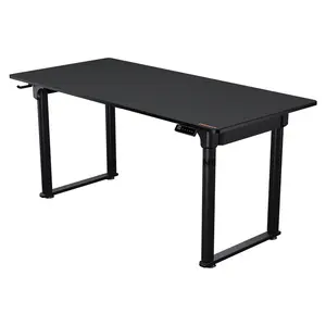 COUGAR E-GRAV 160 Electric 4-Leg Height Adjustable Gaming Desk Black, 160 × 75cm Carbon Fiber Textured Desktop, Dual-Motor System, Dual Memory Presets, Full Desk Mouse Pad, Cable Management & Headset Hook