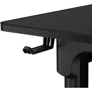 COUGAR E-GRAV 160 Electric 4-Leg Height Adjustable Gaming Desk Black, 160 × 75cm Carbon Fiber Textured Desktop, Dual-Motor System, Dual Memory Presets, Full Desk Mouse Pad, Cable Management & Headset Hook