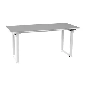 COUGAR E-GRAV 160 Electric 4-Leg Height Adjustable Gaming Desk White, 160 × 75cm Carbon Fiber Textured Desktop, Dual-Motor System, Dual Memory Presets, Full Desk Mouse Pad, Cable Management & Headset Hook
