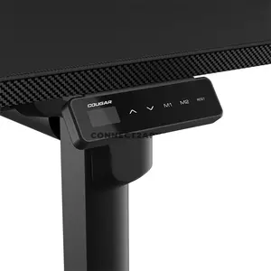 COUGAR E-GRAV 180 Electric 4-Leg Height Adjustable Gaming Desk Black, 180 × 80cm Carbon Fiber Desktop, Dual-Motor System, Dual Memory Presets, Full Desk Mouse Pad, Cable Management & Headset Hook