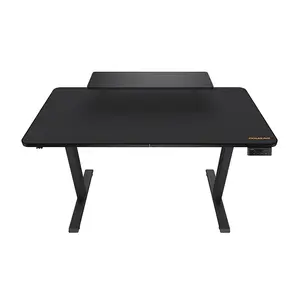 COUGAR E-STAR 120 Electric Height Adjustable Gaming Desk Black, 120 × 60cm Carbon Fiber Textured Surface, Dual Memory Presets, Independent Monitor Stand, Full Desk Mouse Pad & Cable Management