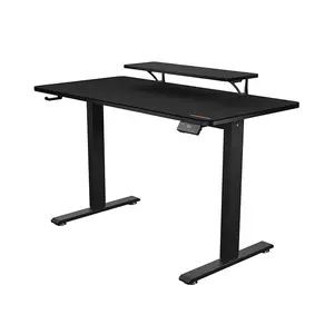 COUGAR E-STAR 120 Electric Height Adjustable Gaming Desk Black, 120 × 60cm Carbon Fiber Textured Surface, Dual Memory Presets, Independent Monitor Stand, Full Desk Mouse Pad & Cable Management