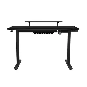 COUGAR E-STAR 120 Electric Height Adjustable Gaming Desk Black, 120 × 60cm Carbon Fiber Textured Surface, Dual Memory Presets, Independent Monitor Stand, Full Desk Mouse Pad & Cable Management