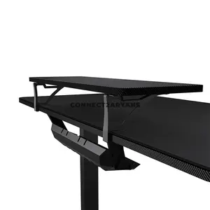 COUGAR E-STAR 120 Electric Height Adjustable Gaming Desk Black, 120 × 60cm Carbon Fiber Textured Surface, Dual Memory Presets, Independent Monitor Stand, Full Desk Mouse Pad & Cable Management