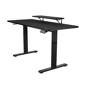 COUGAR E-STAR 140 Electric Height Adjustable Gaming Desk Black, 140 × 60cm Carbon Fiber Textured Surface, Dual Memory Presets, Independent Monitor Stand, Full Desk Mouse Pad & Cable Management