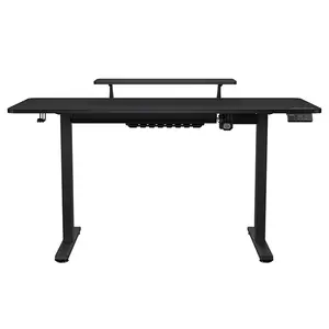 COUGAR E-STAR 140 Electric Height Adjustable Gaming Desk Black, 140 × 60cm Carbon Fiber Textured Surface, Dual Memory Presets, Independent Monitor Stand, Full Desk Mouse Pad & Cable Management