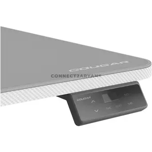 COUGAR E-STAR 140 Electric Height Adjustable Gaming Desk White, 140 × 60cm Carbon Fiber Textured Surface, Dual Memory Presets, Independent Monitor Stand, Full Desk Mouse Pad & Cable Management