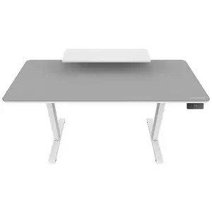 COUGAR E-STAR 140 Electric Height Adjustable Gaming Desk White, 140 × 60cm Carbon Fiber Textured Surface, Dual Memory Presets, Independent Monitor Stand, Full Desk Mouse Pad & Cable Management