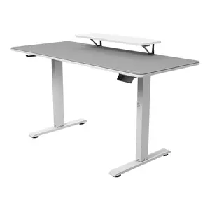 COUGAR E-STAR 140 Electric Height Adjustable Gaming Desk White, 140 × 60cm Carbon Fiber Textured Surface, Dual Memory Presets, Independent Monitor Stand, Full Desk Mouse Pad & Cable Management