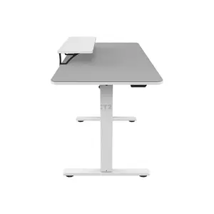 COUGAR E-STAR 140 Electric Height Adjustable Gaming Desk White, 140 × 60cm Carbon Fiber Textured Surface, Dual Memory Presets, Independent Monitor Stand, Full Desk Mouse Pad & Cable Management