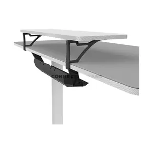 COUGAR E-STAR 140 Electric Height Adjustable Gaming Desk White, 140 × 60cm Carbon Fiber Textured Surface, Dual Memory Presets, Independent Monitor Stand, Full Desk Mouse Pad & Cable Management