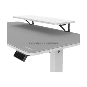 COUGAR E-STAR 140 Electric Height Adjustable Gaming Desk White, 140 × 60cm Carbon Fiber Textured Surface, Dual Memory Presets, Independent Monitor Stand, Full Desk Mouse Pad & Cable Management