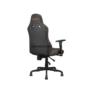 COUGAR FUSION S Orange/Black Ergonomic Gaming Chair with Breathable PVC & PU Leather, Built-in 3D Curved Lumbar Support, Multi-Density Foam Seat, 2D Adjustable Armrests & Class 4 Gas Lift Cylinder